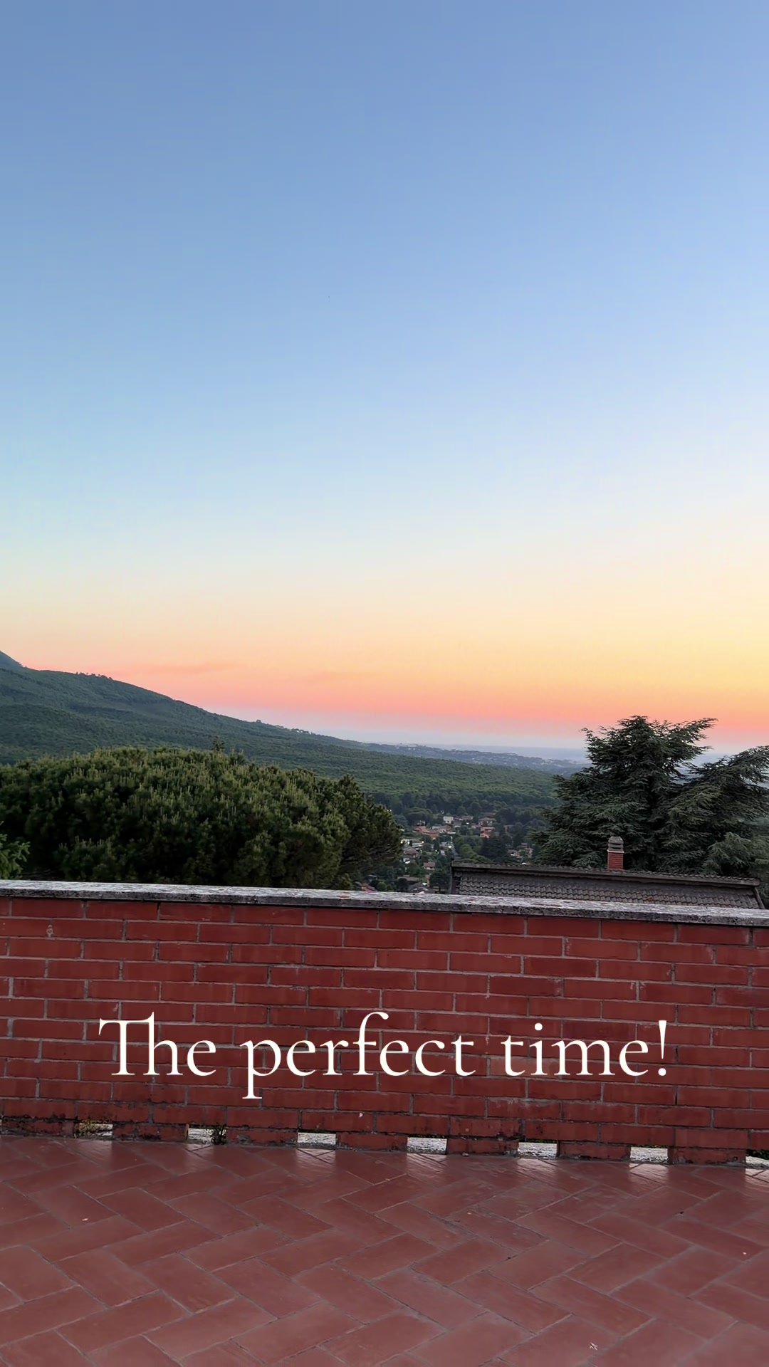 Sunset view over the Castelli Romani hills
